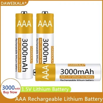 סוללת AAA 1.5 V Li-ion AA סוללה נטענת 3000mAh AA, סוללת ליתיום-יון שליטה מרחוק עכבר קטן מאוורר חשמלי צעצוע