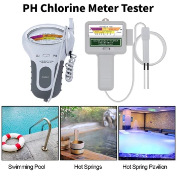 נייד 2-in-1 מים לפקח PH כלור מטר דיוק גבוה קל לשימוש עבור בריכת שחייה, ספא בדיקת איכות המים המכשיר