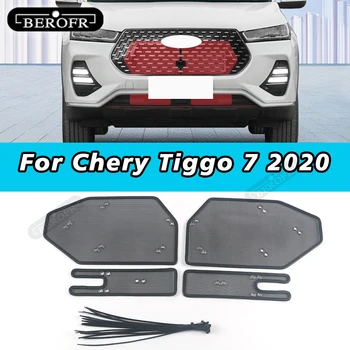 הסורג הקדמי שונה מכל מים הגנה נטו המנוע הגנה מפני חרקים רשת אביזרי רכב עבור Chery Tiggo 7 2020 כיסוי