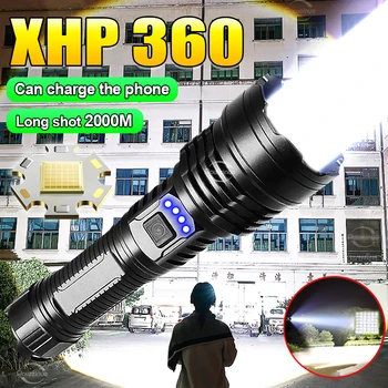 שדרוג XHP360 מתח גבוה נטענת פנס Led תאורה 300㎡ מיני Flashl ights צבאי טקטי לפיד המנורה XHP70 הפקחים.