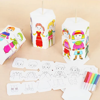 ציור בצבעי מים ציור צעצועים צבע מילוי נייר מסתובב אריזה מחדש גרפיטי של ילדים DIY קרפט פאזל צעצועים חינוכיים