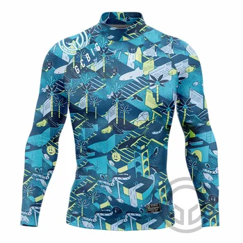 גברים בגד ים חולצה החוף הגנת UV בגדי ים פריחה שומר סאמרס שרוול ארוך גלישה צלילה בגד ים גלישה Rashguard