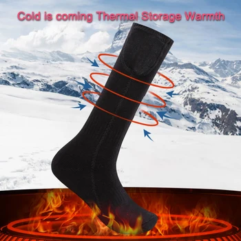 יוניסקס חשמלי מחומם גרביים רחיץ נטענת מחוממת גרביים 3 חימום רמת נוח עבור ספורט תחת כיפת השמיים סקי