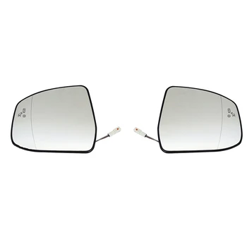 2Pcs דלת כנף צד מראת זכוכית מחוממת כתם עיוור אזהרה עם גיבוי צלחת עבור פורד פוקוס MK2 MK3 מונדיאו MK4 L+R