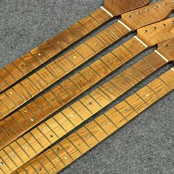 DIY משובח אפוי מייפל מלא הצוואר גיטרה עם 42mm עצם אגוז 9.5 אינץ ' סקייט אצבעות רדיוס