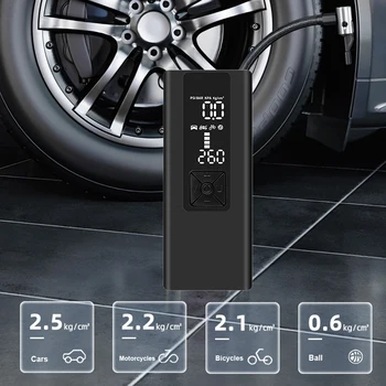 גלגל מתנפח Pump דיגיטלי אלחוטי 12V תצוגת LCD נטענת משאבת אוויר 150PSI אלחוטי נייד מדחס לרכב על אופניים