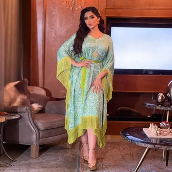AB256 צנוע אופנה נשים מוסלמיות השמלה של ירוק מצויץ עטלף שרוול בתוספת גודל של נשים מדרום-מזרח אסיה להתלבש