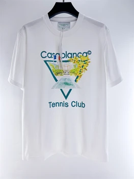 חדש קזבלנקה טי-שירט נשים גברים 1:1 איכות הטוב ביותר מזדמנים משולש טניס מועדון פשוט שרוול קצר Tees כושר
