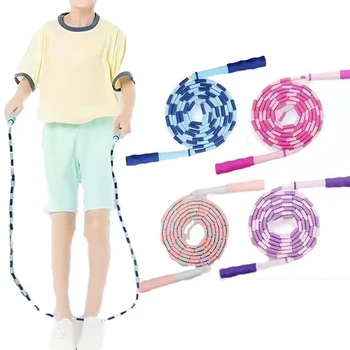 2.8 מ ' מתכוונן רך PVC, במבוק משותפת לדלג על החבל עבור ילדים במשקל ציוד ספורט קפיצה בחבל לא קל קשר