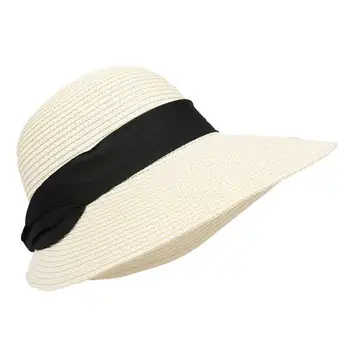 נשים שמש כובע קש הקיץ כובע מתקפל להפשיל רפוי החוף כובעי קיץ קש שמש כובעי נשים החוף כובעי קש לנשים
