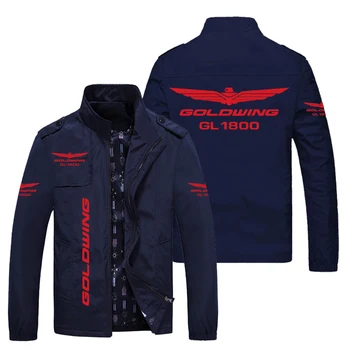 2023 סלים של גברים מעיל זהוב כנף כנף אדום GL1800 לוגו אופנוע צוות מירוץ העליון טייס מפציץ צבאי במדים