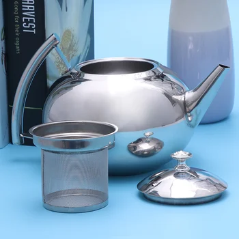 1 ליטר מלוטש נירוסטה קומקום עם מכסה נשלף Infuser תה מסנן קומקום תה קפה מיכל מים על מטבח ביתי