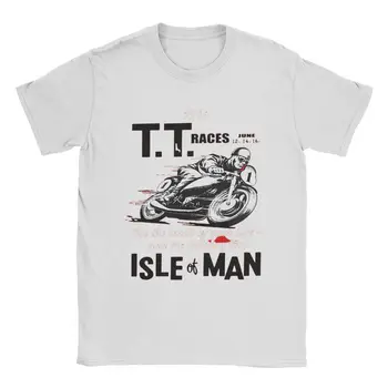האי מאן TT 1961 אופנוע חולצות T לגברים 100% כותנה מצחיק חולצות צוואר צוות מרוצי אופנועים Tees שרוול קצר בגדי