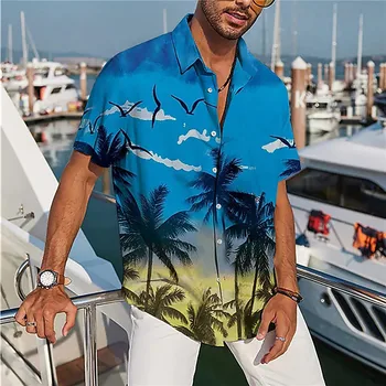 גברים חולצות פרחוניות הכפתור למטה טרופי חג החוף חולצות לכל היותר גיאומטריות אמנות 3d הדפסה דיגיטלית