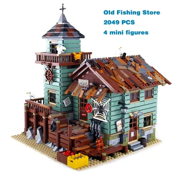 הדייג הזקן לדוג הבית בחנות בניית מודל בלוקים לבנים תואם 21310 16050 ילדים יום הולדת צעצועים חג המולד מתנות