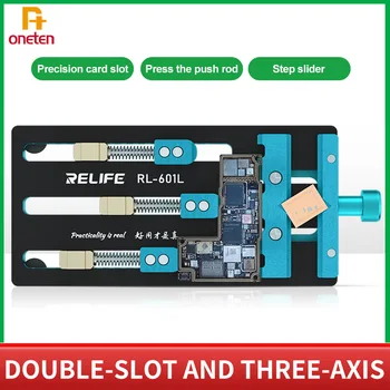 RELIFE RL-601L Triaxial אוניברסלי מתקן כפול חריץ עבור הטלפון לוח PCB צעדים להסרת דבק ריתוך הלחמה תיקון כלי