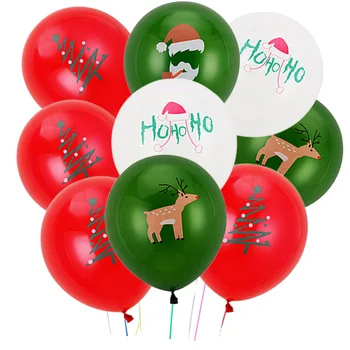 20Pcs חג המולד לטקס בלונים 12 אינץ אדום ירוק לבן חג המולד קישוטים למסיבה הספר בכיתה משחק ילדים עץ צבי