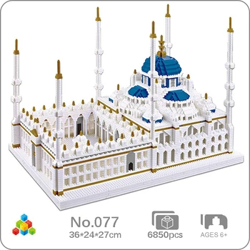 YZ 077 העולם אדריכלות טורקיה Blue Mosque מקדש הארמון DIY מיני יהלומים אבני בניין לבנים צעצוע לילדים מתנת אין קופסא