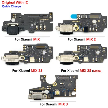 100% מקוריים טעינת USB תקע שקע יציאת מחבר לוח להגמיש כבלים מיקרו עם חלקי חילוף עבור Xiaomi Mi לערבב 2 2 3
