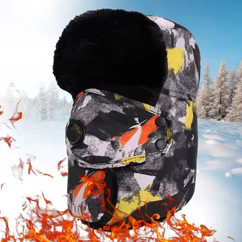 חם ובחורף הסוואה חיצונית Windproof גיזת כובע רכיבה על הצוואר למבוגרים כובעים