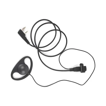 חוט האוזנייה אוזניות ערכת מיקרופון PTT המיקרופון D בצורת 2 Pin רדיו אוזניות ווקי טוקי אוזן וו