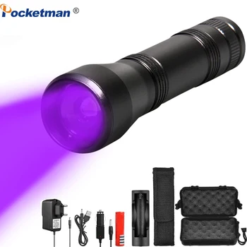 סופר מבריק LED UV פנס אור UV L2/T6 אור לבן LED הפנס 5Mode Zoomable 395nm Blacklight על ידי סוללה 18650