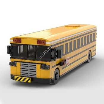 670PCS MOC מהירות האלופות התנועה בעיר אוטובוס בית הספר בניית מודל בלוקים לבנים DIY יצירתיים הרכבה, צעצועים לילדים מתנות חג