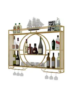 יין הקבינט הביתה היינות בר תלייה על קיר היינות אחסון ברזל יצוק rack תצוגת המשקאות מדף היינות המתלה.