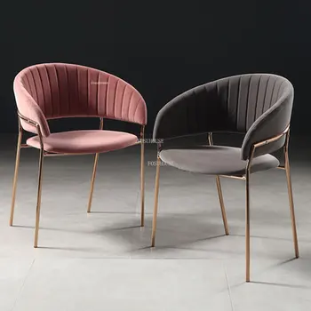 אירופה ברזל אמנות סלון כסאות מזדמן פשוט כורסה הלבשה הכיסא יצירתיים ריהוט בית בד משענת הכיסא הרך