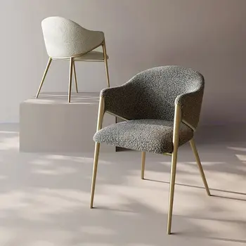 מינימליסטי נוח נורדי האוכל כיסא מתכת לבן מסיבת השינה מלון הכיסא מעצב גב תחתון Muebles ריהוט למטבח