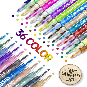 צבע אקרילי עטי סמן 36 צבעים פרימיום עמיד למים קבוע לצייר אמנות סמן העט על רוק ציור, מלאכת פרויקטים DIY