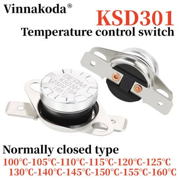 5PCS סגור בדרך כלל KSD301 בקרת טמפרטורה חיישן 250V 10A 100/105/110/115/120/125/130/135/140/145/150℃