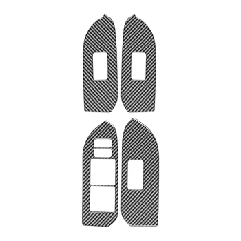 סיבי פחמן הדלת חלון מרים החלפת כפתורים לקצץ מסגרת כיסוי מדבקות עבור טויוטה לנד קרוזר פרדו 2010-2018