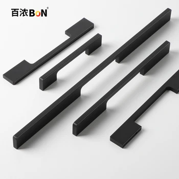BaiNong שחור מודרני בסגנון פשוט להתמודד בסגנון נורדי במגירת ארון ארון ארון דלת ידית הדלת הרחבה