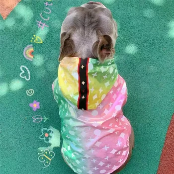 מעצב אופנה צבע גור מעילי הגנה מפני השמש פרחוני מעיל גשם לכלב קטן בינוני בולדוג צרפתי מחמד Outerwears