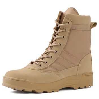 גברים מגפי קרב עבודה Safty נעליים כוח מיוחד המדבר צבאי טקטי מגפיים טיולים חיצוני קרסול נעלי צבא, מגפי מגפי גברים
