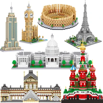 הארכיטקטורה העיר ליברטי, פסל ביג בן מגדל אייפל מיקרו בניין זוג מוסקבה לונדון, קתדרלת יהלום בנייה צעצוע