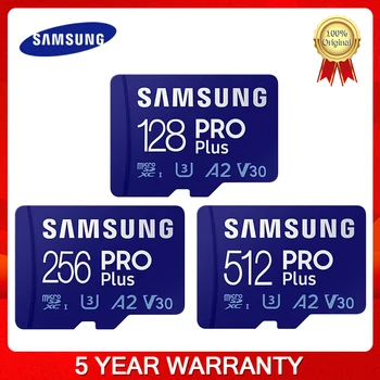 SAMSUNG PRO Plus 128GB 512GB MicroSDXC עד 160MB/s UHS-אני U3 A2 V30 כרטיס זיכרון עבור טלפונים חכמים אנדרואיד מצלמת Go Pro ו-ט