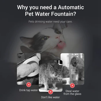 תופרת-2L חשמלי אילם חתול מחמד מזרקת מים מתקן אוטומטי מחזור מסנן מחמד אוטומטי מתקן המים