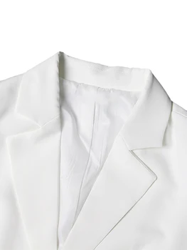 GYMAMAZES טלאים כפתור בלייזרים לנשים מחורצים צווארון שרוול ארוך חולצת מוצק שיק מינימליסטי בלייזר נשית אופנה 2023