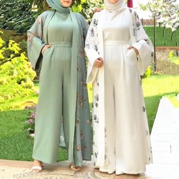 הרמדאן המוסלמי פתח Abaya עיד כפיות לנשים דובאי סרבל טורקיה האסלאם צנוע תלבושת למסיבת חיג ' אב השמלה Kaftan החלוק