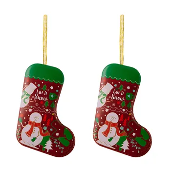 יצירתי חג המולד, גרביים בצורת Tinplate קופסת ממתקים חטיפים מתנה תיבות אחסון של אריזות פח קופסת DIY חג המולד קישוטים ילדים צעצוע