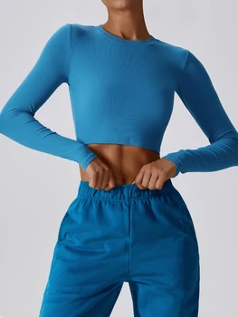 SALSPOR לדחוף את כושר חולצה לנשים רזות למתוח ספורט יפה Y2K מקסימום Activewear אופנה חלקה מזדמן העליון נשים