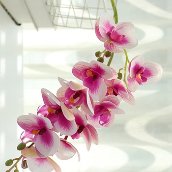 3D פרפר קטן סחלב 7/11 ראשי פרחים מלאכותיים מגע אמיתי מזויף Phalaenopsis פרחים הביתה חתונה קישוטים למסיבה