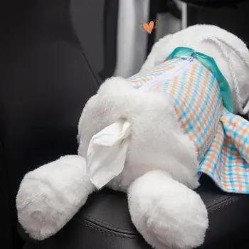 ארנב קופסת הטישיו תחת חמוד קטיפה נשלף מפית תיבות נייד תלוי רקמת נרתיק חיה קישוט רכב בבית