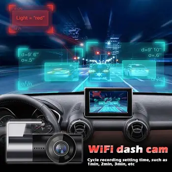 המכונית מצלמת 1080P WiFi DVR מכונית מצלמת וידאו 170 רחב זווית המצלמה מצלמת עם WiFi ואפליקציה שליטה 24H חניה לפקח על ראיית הלילה.