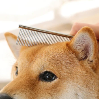 כלב חדש מסרק ארוך שיער עבה פרווה להסרת מברשת נירוסטה קל משקל חיות מחמד כלב חתול טיפוח מסרקים עבור שאגי כלבים